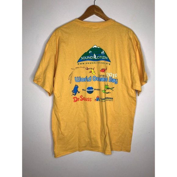 Dr. Seuss From There To Here Fish Men's XL Ocean Project 2010 T-Shirt - Picture 5 of 6